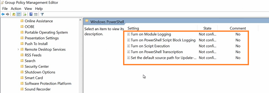 Windows Server Powershell image on GPO