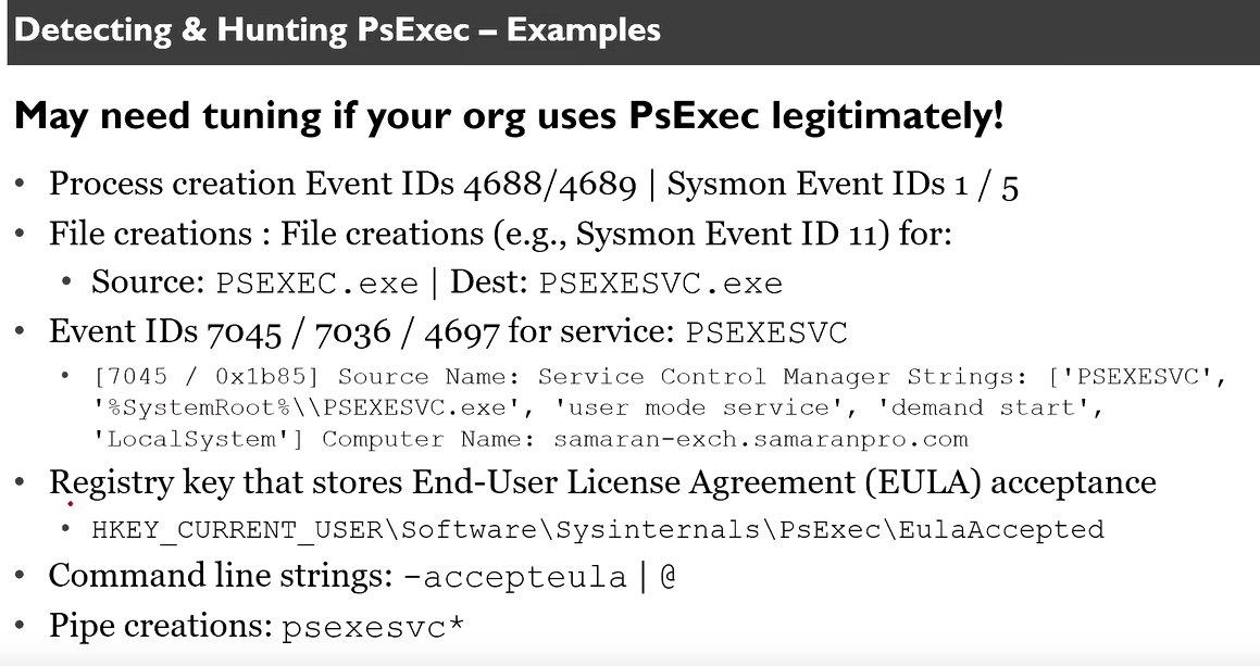 Detecting PSExec on windows server